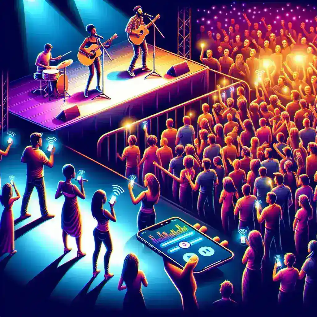 "Spotify pilots real-time song requests feature during live concert performance, showcasing audience engagement and interactive music experience."