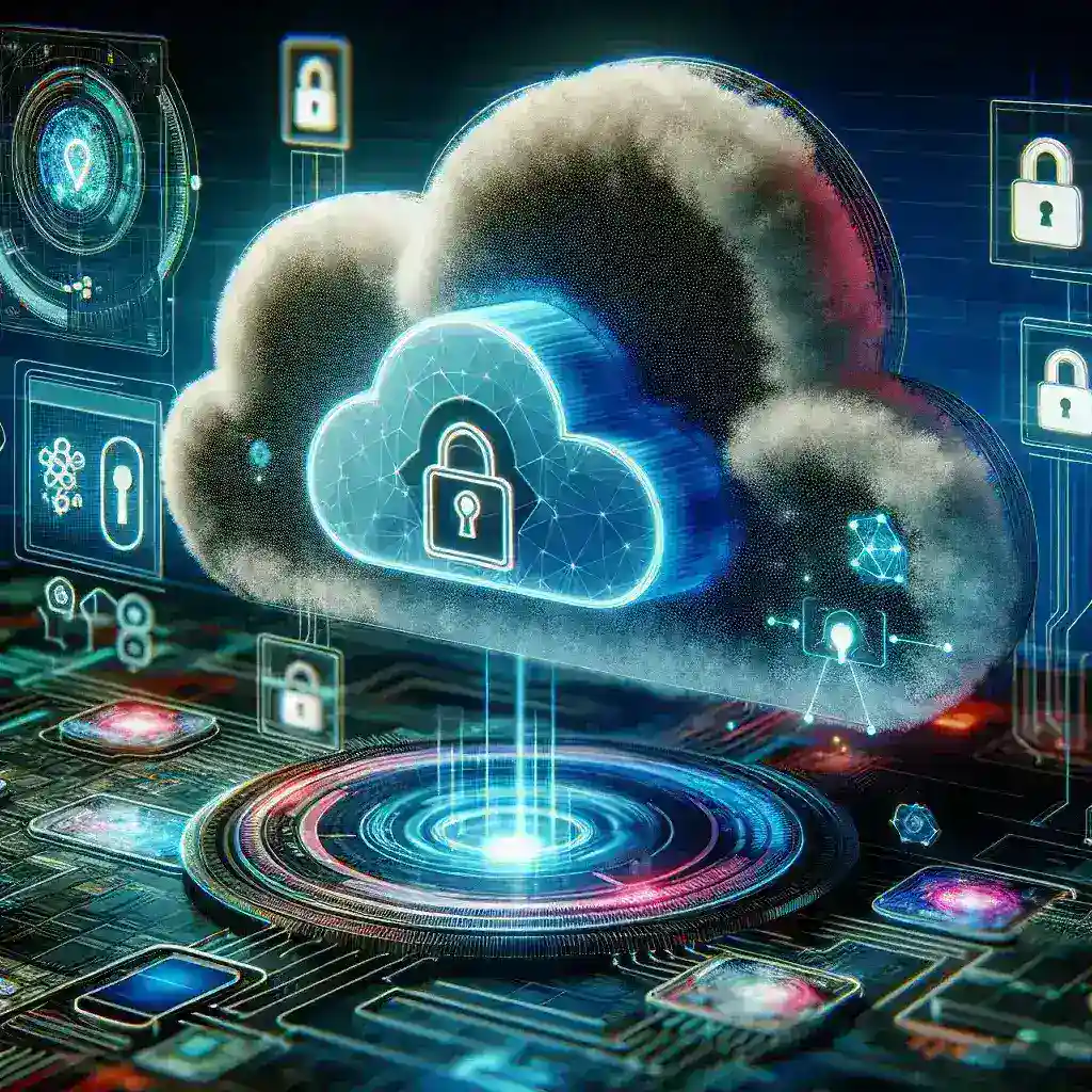 "Illustration of cloud-based authentication services showcasing secure digital identity management with interconnected devices and padlocks, symbolizing the future of cybersecurity and user protection."
